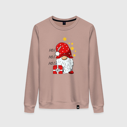 Женский свитшот Милый гном с подарком / Пыльно-розовый – фото 1