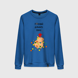 Женский свитшот Мем капибара - звезда и новогодняя гирлянда