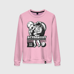 Свитшот хлопковый женский Академия астронавтов, цвет: светло-розовый
