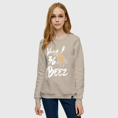 Женский свитшот Killa beez 36 / Миндальный – фото 3