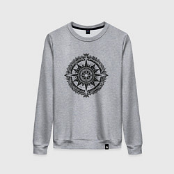 Свитшот хлопковый женский Роза ветров, цвет: меланж