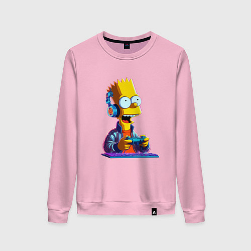 Женский свитшот Bart is an avid gamer / Светло-розовый – фото 1