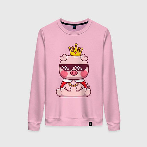 Женский свитшот Царь поросёнок / Светло-розовый – фото 1