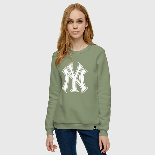 Женский свитшот New York yankees - baseball logo / Авокадо – фото 3