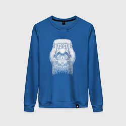 Свитшот хлопковый женский Утка спереди, цвет: синий