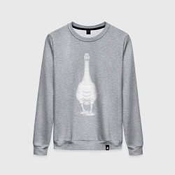 Свитшот хлопковый женский Гусь белый, цвет: меланж