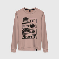 Женский свитшот Есть спать играть