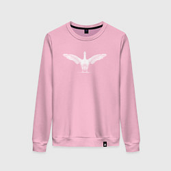 Свитшот хлопковый женский Утка машет крыльями, цвет: светло-розовый