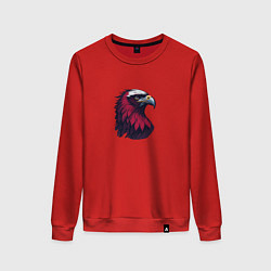 Свитшот хлопковый женский Красочный орел, цвет: красный