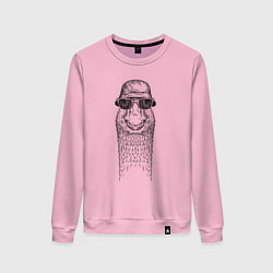 Свитшот хлопковый женский Утка в панаме, цвет: светло-розовый
