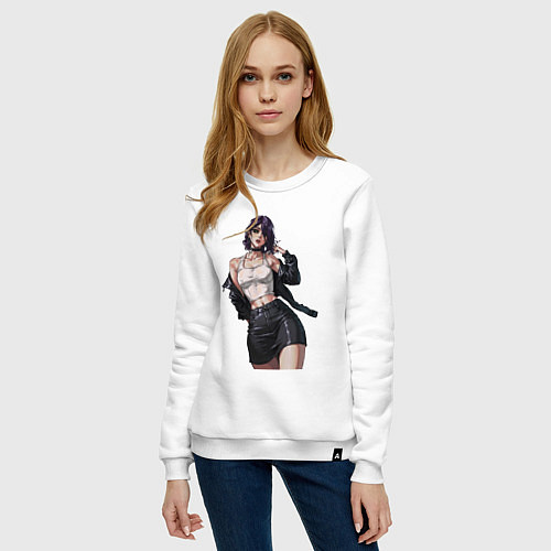 Женский свитшот Модная Резе - Chainsaw man / Белый – фото 3