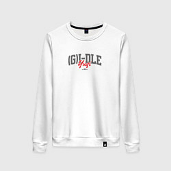 Свитшот хлопковый женский Yuqi k-girls, цвет: белый