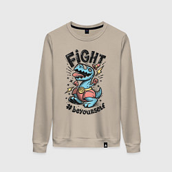 Свитшот хлопковый женский Fight Light, цвет: миндальный