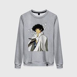 Свитшот хлопковый женский Spike из аниме cowboy bebop, цвет: меланж