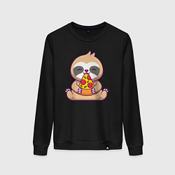 Женский свитшот Ленивец ест пиццу