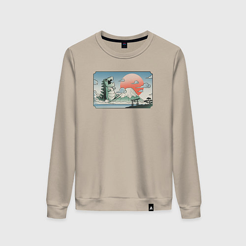 Женский свитшот Монстр горы Фудзи / Миндальный – фото 1