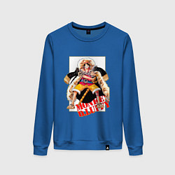 Свитшот хлопковый женский Луффи из аниме и манги One Piece, цвет: синий