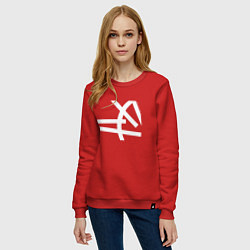 Свитшот хлопковый женский Depeche Mode - Universe tours, цвет: красный — фото 2