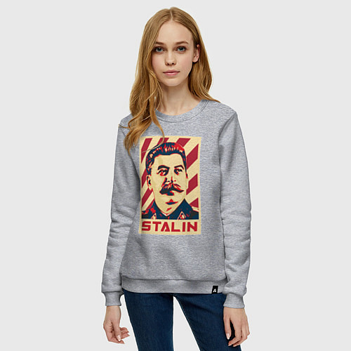 Женский свитшот Stalin face / Меланж – фото 3