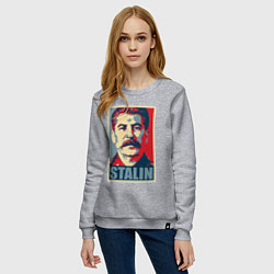 Свитшот хлопковый женский Face Stalin, цвет: меланж — фото 2