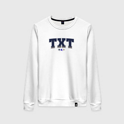 Свитшот хлопковый женский TXT k-stars, цвет: белый