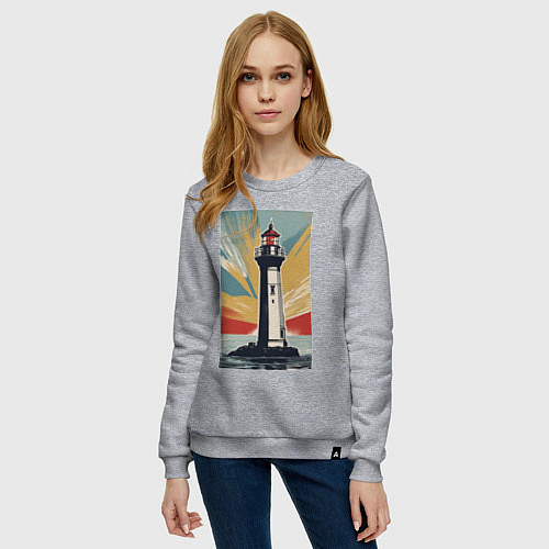 Женский свитшот Одинокий маяк / Меланж – фото 3