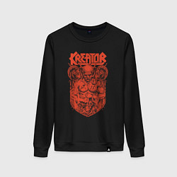 Свитшот хлопковый женский Kreator Demonic Future Red, цвет: черный