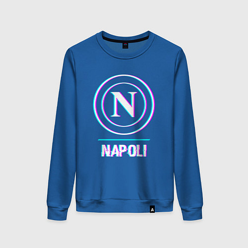 Женский свитшот Napoli FC в стиле glitch / Синий – фото 1
