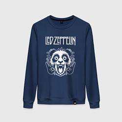 Свитшот хлопковый женский Led Zeppelin rock panda, цвет: тёмно-синий