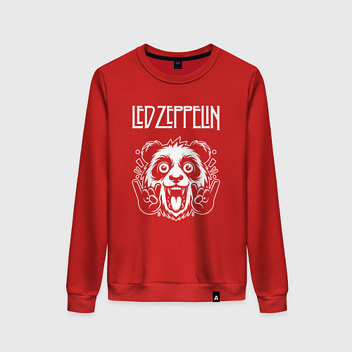 Женский свитшот Led Zeppelin rock panda / Красный – фото 1