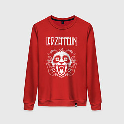 Свитшот хлопковый женский Led Zeppelin rock panda, цвет: красный