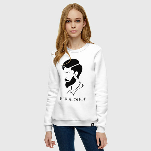 Женский свитшот Парикмахер Barbershop / Белый – фото 3