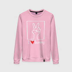 Свитшот хлопковый женский I love bunny, цвет: светло-розовый