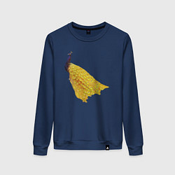 Женский свитшот Павлин с золотым хвостом