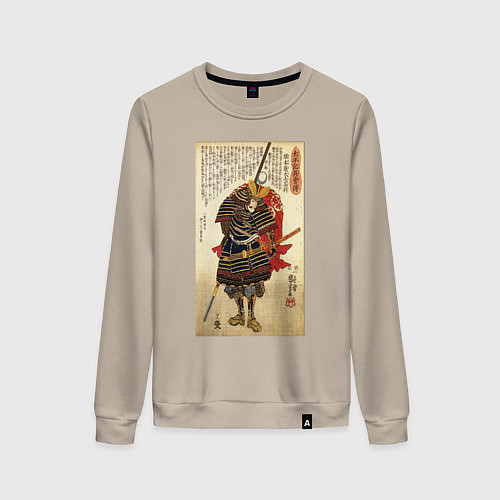Женский свитшот Самурай Какидзаки Кагэиэ: гравюра укиё-э / Миндальный – фото 1