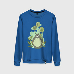 Свитшот хлопковый женский Green Totoro, цвет: синий