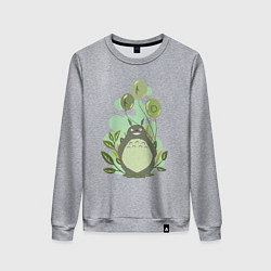 Свитшот хлопковый женский Green Totoro, цвет: меланж