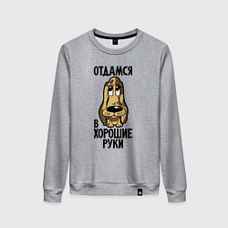 Свитшот хлопковый женский Отдамся в хорошие руки - щенок, цвет: меланж