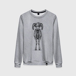 Свитшот хлопковый женский Новогодний барашек, цвет: меланж