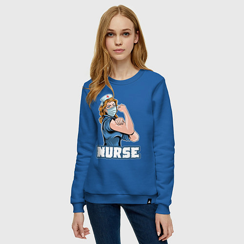Женский свитшот Good nurse / Синий – фото 3
