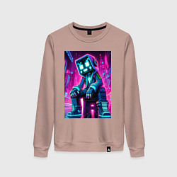 Женский свитшот Minecraft - dude in the neon city