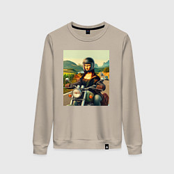 Женский свитшот Mona Lisa on a motorcycle - ai art