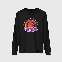 Свитшот хлопковый женский Basket stars, цвет: черный