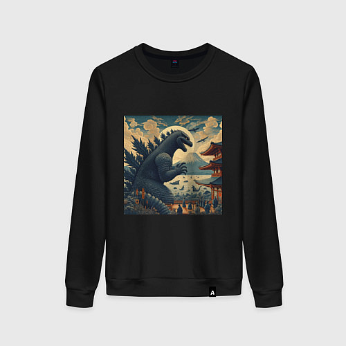 Женский свитшот Кайдзю в Японии / Черный – фото 1