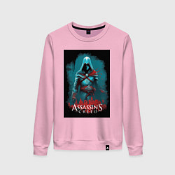 Свитшот хлопковый женский Assassins creed тайные секреты, цвет: светло-розовый