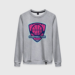 Свитшот хлопковый женский Баскетбольная командная лига, цвет: меланж