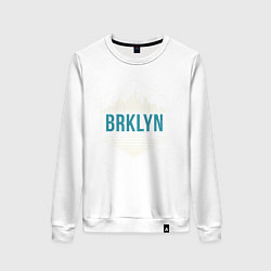 Свитшот хлопковый женский Brooklyn city, цвет: белый