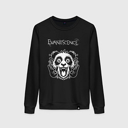 Свитшот хлопковый женский Evanescence rock panda, цвет: черный