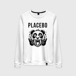 Свитшот хлопковый женский Placebo - rock panda, цвет: белый