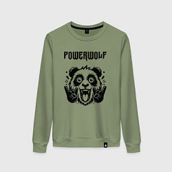 Свитшот хлопковый женский Powerwolf - rock panda, цвет: авокадо